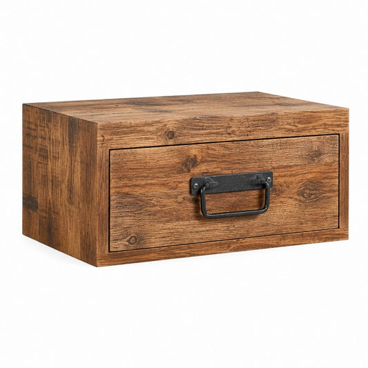 Wandnachttisch mit Schublade Braun Massives Altholz Rechteckig 40 x 30 x 20 cm