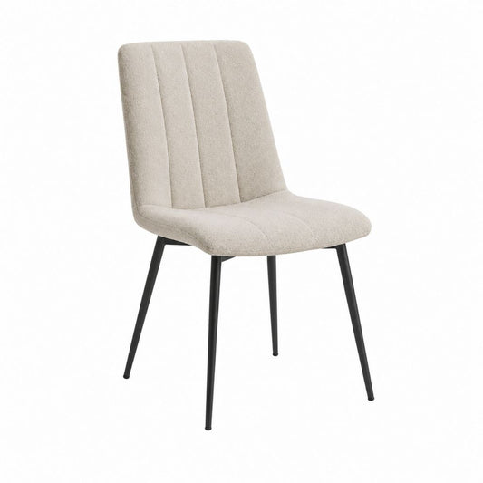 Esszimmerstuhl Beige mit Polyesterbezug und Stahlgestell 47 x 55 x 85 cm