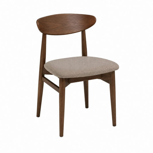 Esszimmerstuhl Braun mit gepolstertem Polyester-Sitz und Walnussholzgestell 50 x 52 x 78 cm